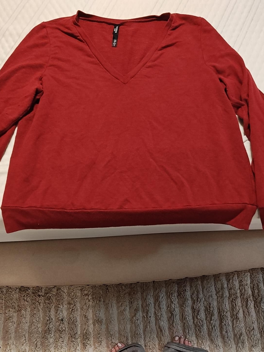 torrid Red V-Neck Long Sleeve Top